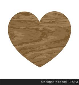 Wooden heart with an oak for holiday