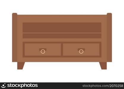 Wooden home drawer semi flat color vector object. Realistic item on white. Furniture for rustic interior isolated modern cartoon style illustration for graphic design and animation. Wooden home drawer semi flat color vector object