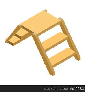 Wooden ladder isometric 3d icon isolated on a white background. Wooden ladder isometric 3d icon
