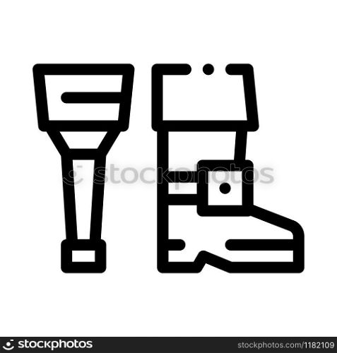 Wooden Leg Icon Vector. Outline Wooden Leg Sign. Isolated Contour Symbol Illustration. Wooden Leg Icon Vector Outline Illustration