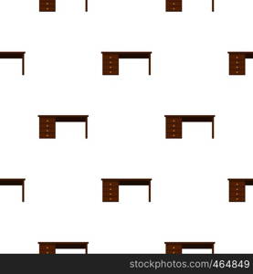 Wooden office desk pattern seamless flat style for web vector illustration. Wooden office desk pattern flat