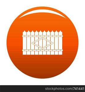 Wooden peak fence icon. Simple illustration of wooden peak fence vector icon for any design orange. Wooden peak fence icon vector orange