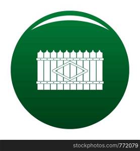 Wooden peak fence icon. Simple illustration of wooden peak fence vector icon for any design green. Wooden peak fence icon vector green