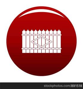 Wooden peak fence icon. Simple illustration of wooden peak fence vector icon for any design red. Wooden peak fence icon vector red