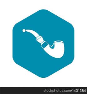 Wooden pipe icon in simple style on a white background vector illustration. Wooden pipe icon, simple style