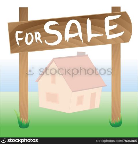 Wooden plate For Sale with house background