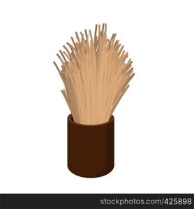 Wooden shaving brush cartoon icon on a white background. Wooden shaving brush cartoon icon