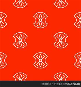 Wooden shield pattern repeat seamless in orange color for any design. Vector geometric illustration. Wooden shield pattern seamless