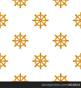 Wooden ship wheel pattern seamless flat style for web vector illustration. Wooden ship wheel pattern flat