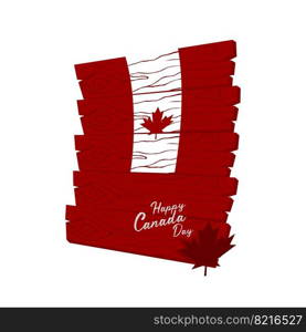 Wooden signboard with canadian flag vector image