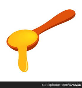 Wooden spoon with honey isometric 3d icon on a white background. Wooden spoon with honey isometric 3d icon