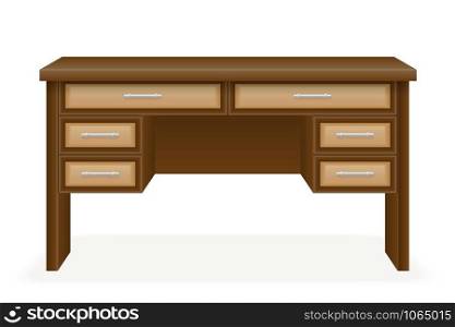 wooden table furniture vector illustration isolated on white background