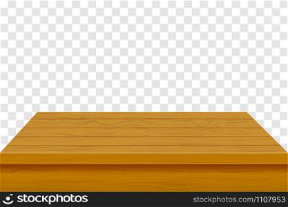 wooden table top vector illustration isolated on transparent background