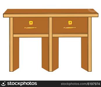 Wooden table. Wooden table isolated illustration on white background