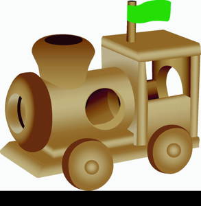 Wooden toy train illustration