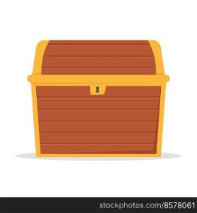 Wooden treasure chest isolated on white background.. Wooden treasure chest isolated on white background