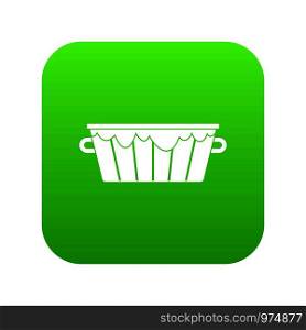 Wooden tub icon digital green for any design isolated on white vector illustration. Wooden tub icon digital green