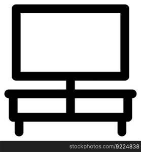 Wooden tv stand or table in drawing area.