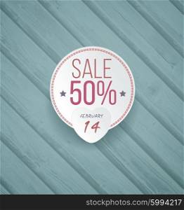 Wooden Valentine&rsquo;s Sale Grunge Background With Plate