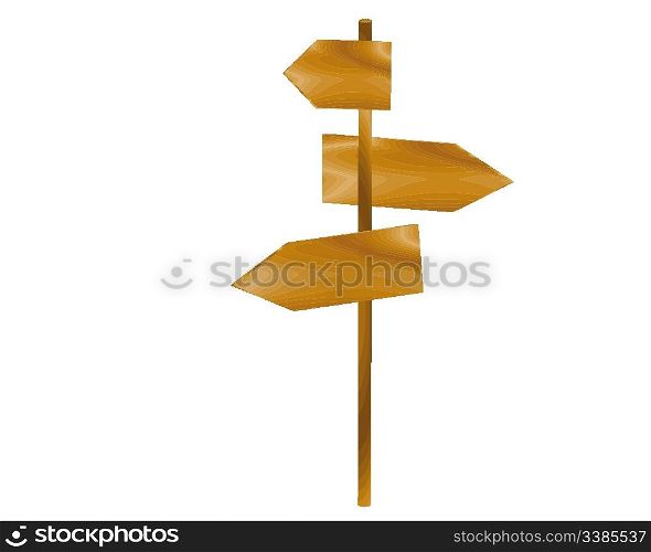 Wooden vector pole with blank arrows for your text