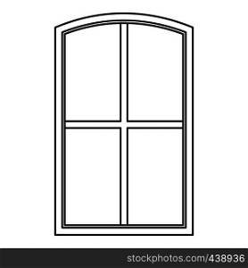 Wooden window icon in outline style isolated vector illustration. Wooden window icon outline