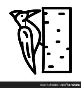 woodpecker bird line icon vector. woodpecker bird sign. isolated contour symbol black illustration. woodpecker bird line icon vector illustration