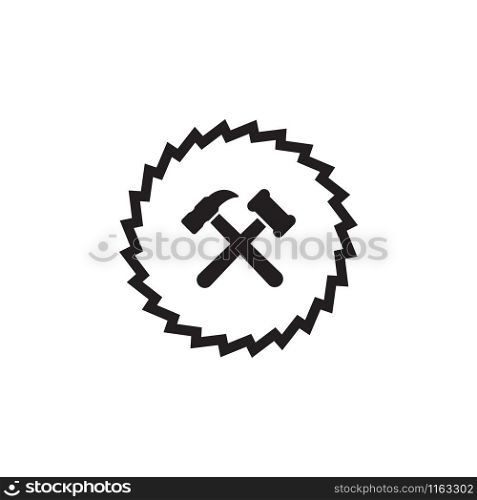 Woodworking gear logo design template vector element isolated