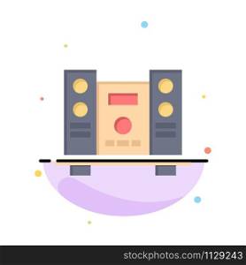 Woofer, Loud, Speaker, Music Abstract Flat Color Icon Template