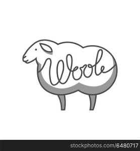 Wool emblem with merino sheep. Label for hand made, knitting or tailor shop. Wool emblem with merino sheep. Label for hand made, knitting or tailor shop.