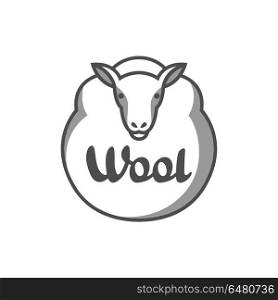 Wool emblem with merino sheep. Label for hand made, knitting or tailor shop. Wool emblem with merino sheep. Label for hand made, knitting or tailor shop.