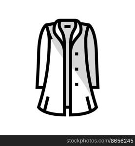 wool jacket outerwear female color icon vector. wool jacket outerwear female sign. isolated symbol illustration. wool jacket outerwear female color icon vector illustration