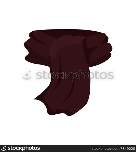 Woolen scarf stylish accessory design icon vector illustration of fashionable silk neckerchief isolated on white, vogue muffler unisex clothing item. Woolen Scarf Stylish Accessory Design Vector Icon