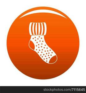 Woolen sock icon. Simple illustration of woolen sock vector icon for any design orange. Woolen sock icon vector orange