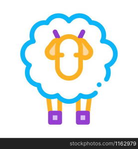 Woolly Sheep Lamb Animal Icon Vector. Outline Woolly Sheep Lamb Animal Sign. Isolated Contour Symbol Illustration. Woolly Sheep Lamb Animal Icon Outline Illustration