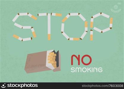 Word Stop made of cigaret stubs , eps10 vector format