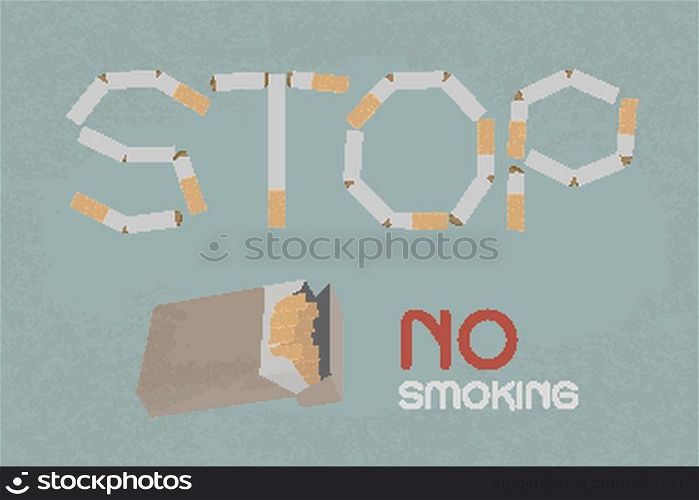Word Stop made of cigarette stubs , eps10 vector format
