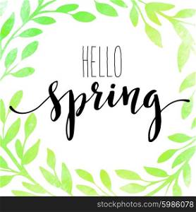 Words Spring with wreath. Vector illustration. Words Spring with wreath. Vector illustration EPS10