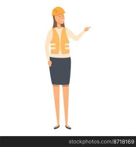 Work architect icon cartoon vector. Female worker. Business job. Work architect icon cartoon vector. Female worker