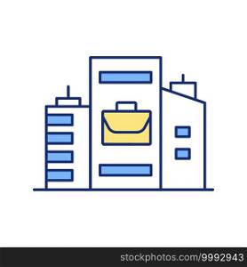 Work area RGB color icon. Shaping corporate culture. Regular business place. Physical location. Focusing on employee experience. Employed person performing job. Isolated vector illustration. Work area RGB color icon