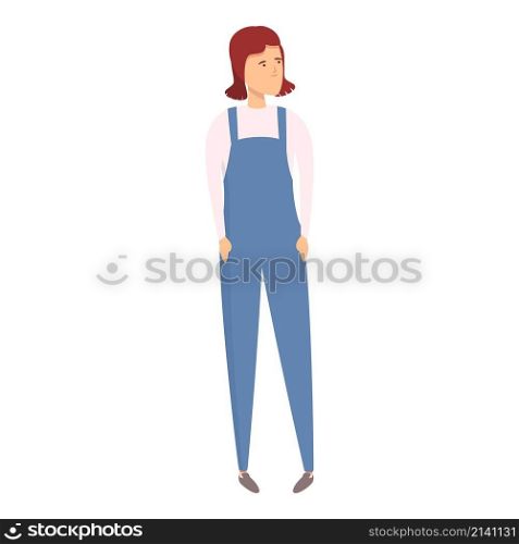 Work blue clothes icon cartoon vector. Happy kid. Shop people. Work blue clothes icon cartoon vector. Happy kid
