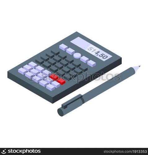 Work calculator icon isometric vector. People accountant. Business desktop. Work calculator icon isometric vector. People accountant
