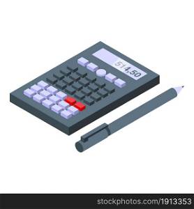 Work calculator icon isometric vector. People accountant. Business desktop. Work calculator icon isometric vector. People accountant
