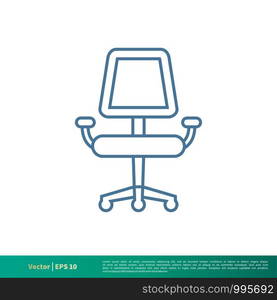 Work Chair Icon Vector Logo Template Illustration Design. Vector EPS 10.