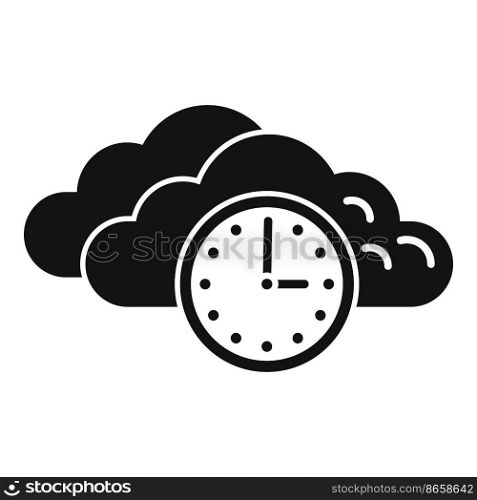 Work cloud hour icon simple vector. Office time. Clock home. Work cloud hour icon simple vector. Office time