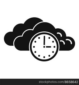 Work cloud hour icon simple vector. Office time. Clock home. Work cloud hour icon simple vector. Office time