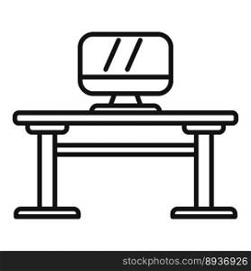 Work computer icon outline vector. Office sit. Chair ergonomic. Work computer icon outline vector. Office sit