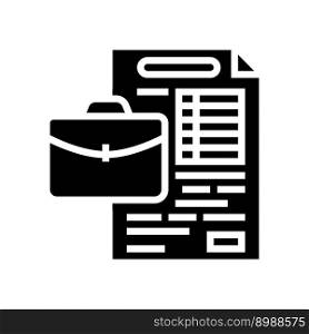 work document file glyph icon vector. work document file sign. isolated symbol illustration. work document file glyph icon vector illustration