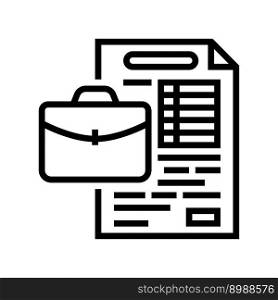 work document file line icon vector. work document file sign. isolated contour symbol black illustration. work document file line icon vector illustration