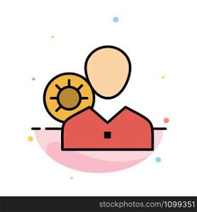 Work, Efficiency, Gear, Human, Personal, Profile, User Abstract Flat Color Icon Template