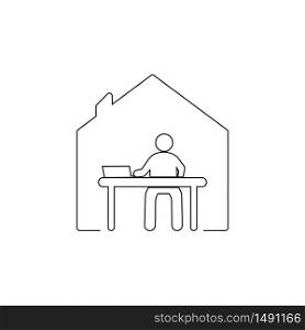 Work from home logo. Social distancing vector to use for from home activities. Work logo. Social distancing icon.